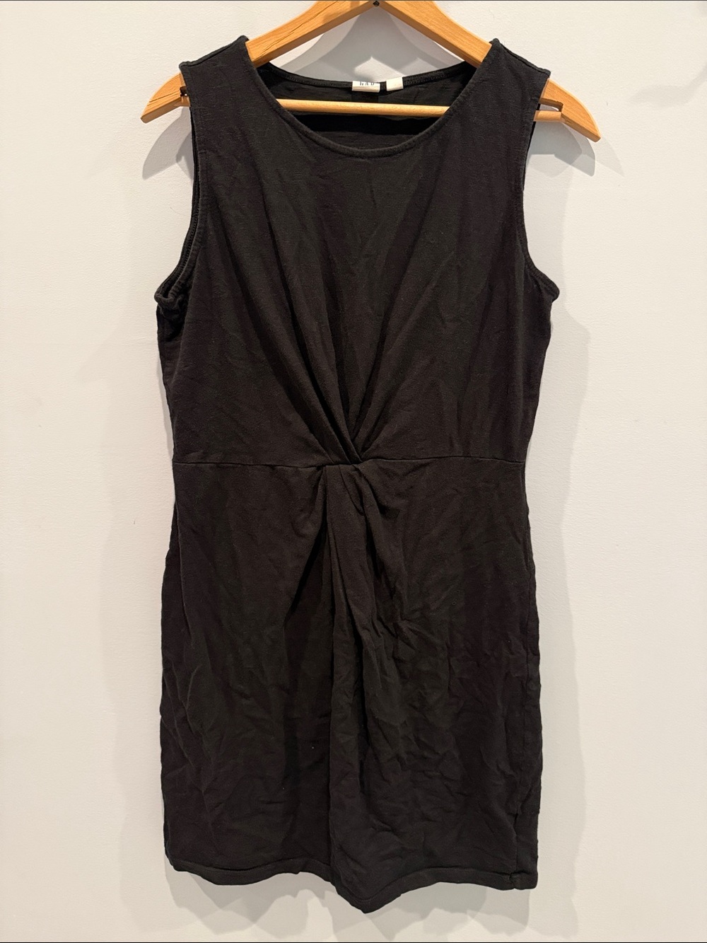 GAP Black Sleeveless Twist-Front Mini Dress